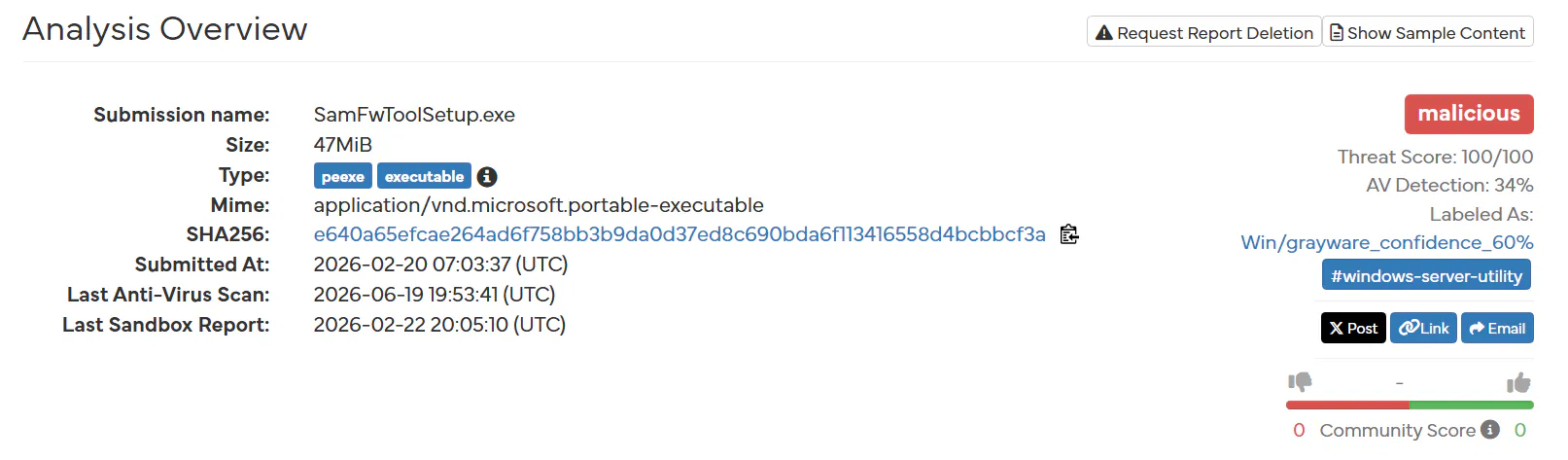 Hybrid-Analysis, SamFwToolSetup_v5.4
