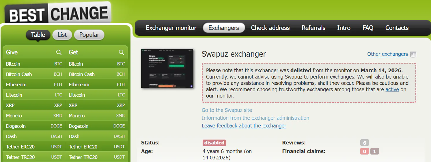 Bestchange monitoring