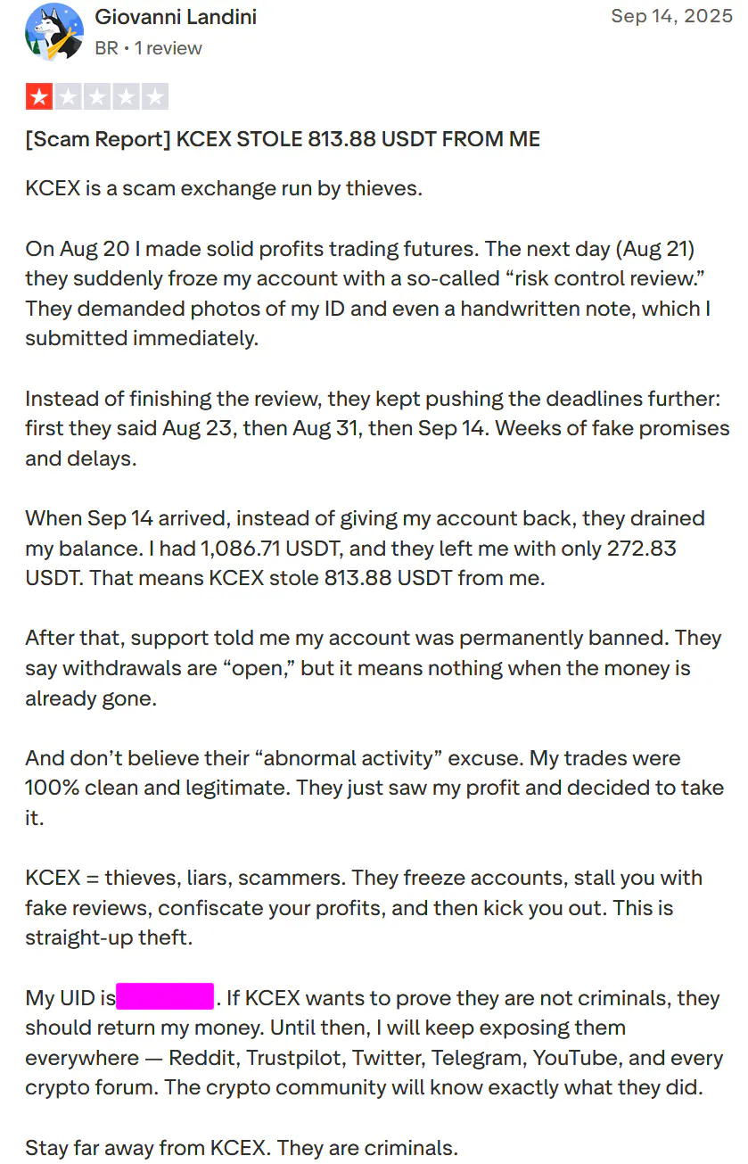 Trustpilot, KCEX