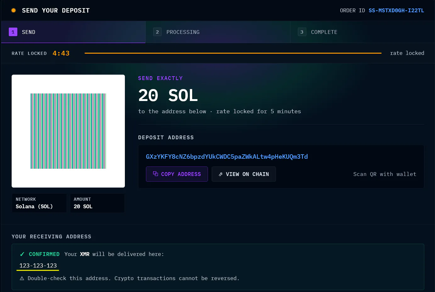 solana to monero